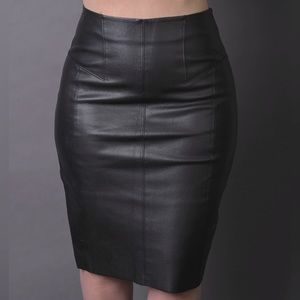 Nice faux leather skirt from Express. Color Black size 4
